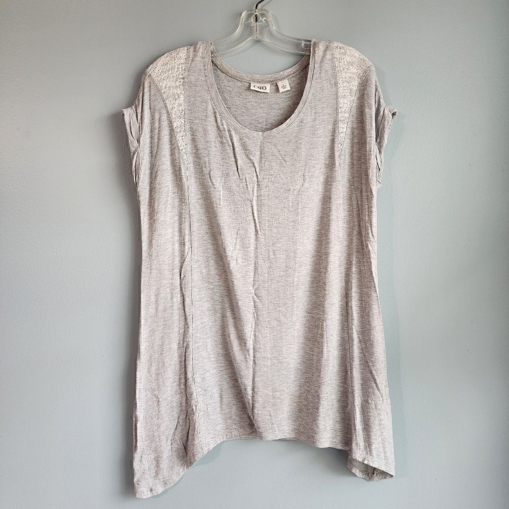 Cato Gray Flared Short Sleeve Tunic